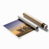Extra large rolled print featuring a serene Kansas landscape in muted earth tones, ideal for classy bathroom wall art.