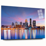 Large abstract wall art depicting Kentucky scenery in muted earth tones on acrylic glass.