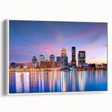 Vintage poster art of a Kentucky landscape on framed canvas, featuring vibrant, colorful art.