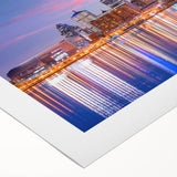 Art deco poster of Kentucky scenery in muted blue and green tones on rolled canvas, suitable for dining room walls.