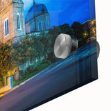 Large abstract wall art depicting Louisiana scenery in mid-century modernist style on acrylic, ideal for dining room decor.