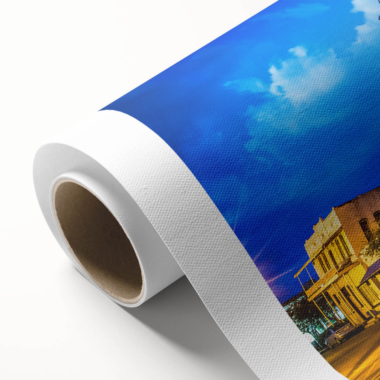 Art Deco poster of Louisiana scenery in pastel shades on rolled canvas, ideal for nursery wall art.
