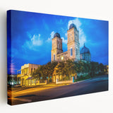 Large canvas print of a Louisiana marsh scene in muted green and blue tones, suitable for kitchen wall art.