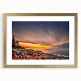 Extra large textured abstract art print depicting Acadia, Maine, in muted earthy tones on a framed canvas.