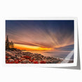 Acadia National Park landscape with muted earth tones on a rolled canvas, suitable for art wall dining room.