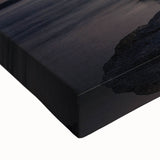 Black and white landscape art painting of Maine scenery on large stretched canvas, ideal for bedroom wall decor.