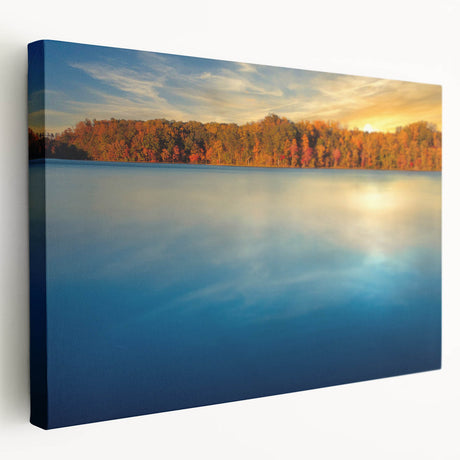 Large art depicting Annapolis scenery in muted blue and green tones on stretched canvas, ideal for kitchen wall art.