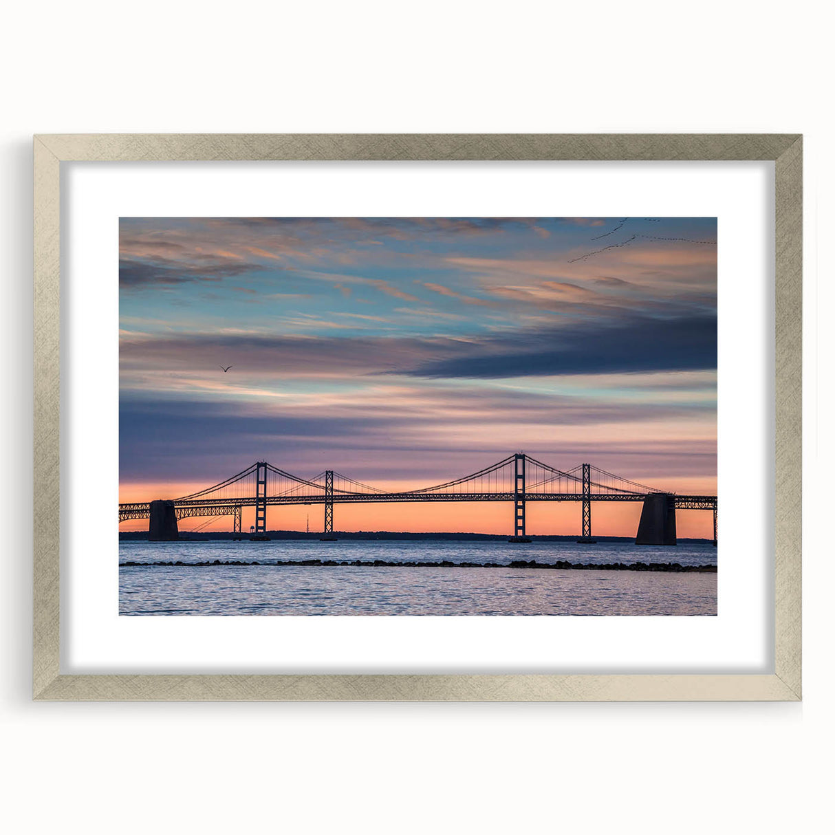 Textured abstract art print of Baltimore skyline in muted gray and blue tones on a framed canvas.
