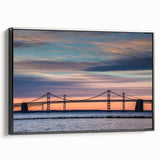 Black and white framed canvas featuring vintage poster art of the Baltimore skyline, ideal for bedroom wall decor.