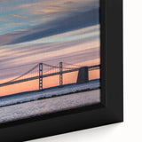 Extra large framed canvas featuring a textured depiction of the Baltimore skyline in black with vibrant colorful accents.