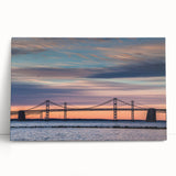 Black and white stretched canvas of the Baltimore skyline, ideal for kitchen wall art.