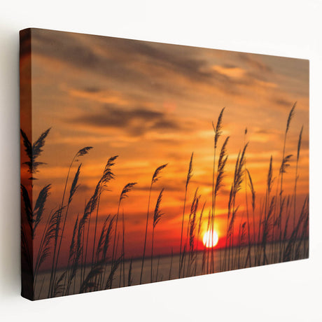Large canvas print of Chesapeake Bay with soft blue and green hues, ideal for kitchen wall art.