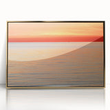 Framed acrylic print of Nantucket scenery in muted blue and white tones, ideal for modern nursery wall art.