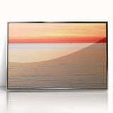 Mid-century modernist art depicting Nantucket scenery in acrylic, with silver frame, ideal for nursery wall art.