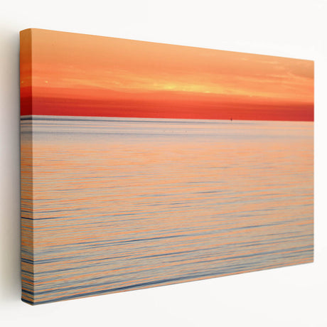 Large art of Nantucket scenery in muted blue and green hues on stretched canvas, ideal for kitchen wall art.