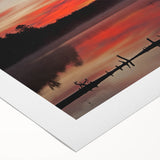 Art deco poster of Michigan's Upper Peninsula in muted earth tones on a rolled canvas, suitable for dining room decor.