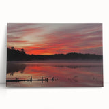 Black and white photograph of Michigan's Upper Peninsula on stretched canvas.