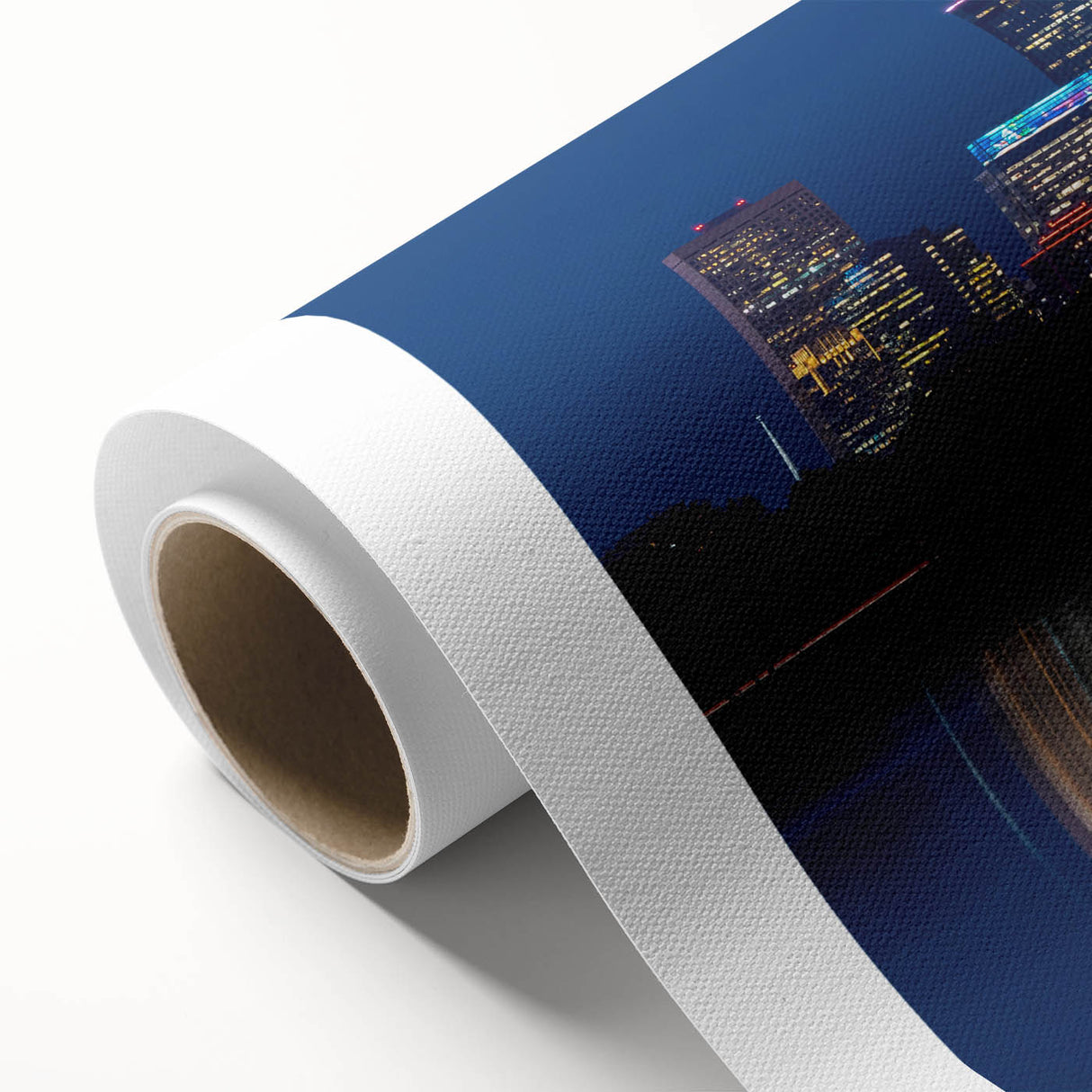 Art Deco poster of Minneapolis skyline in pastel hues on rolled canvas, ideal for nursery wall art.