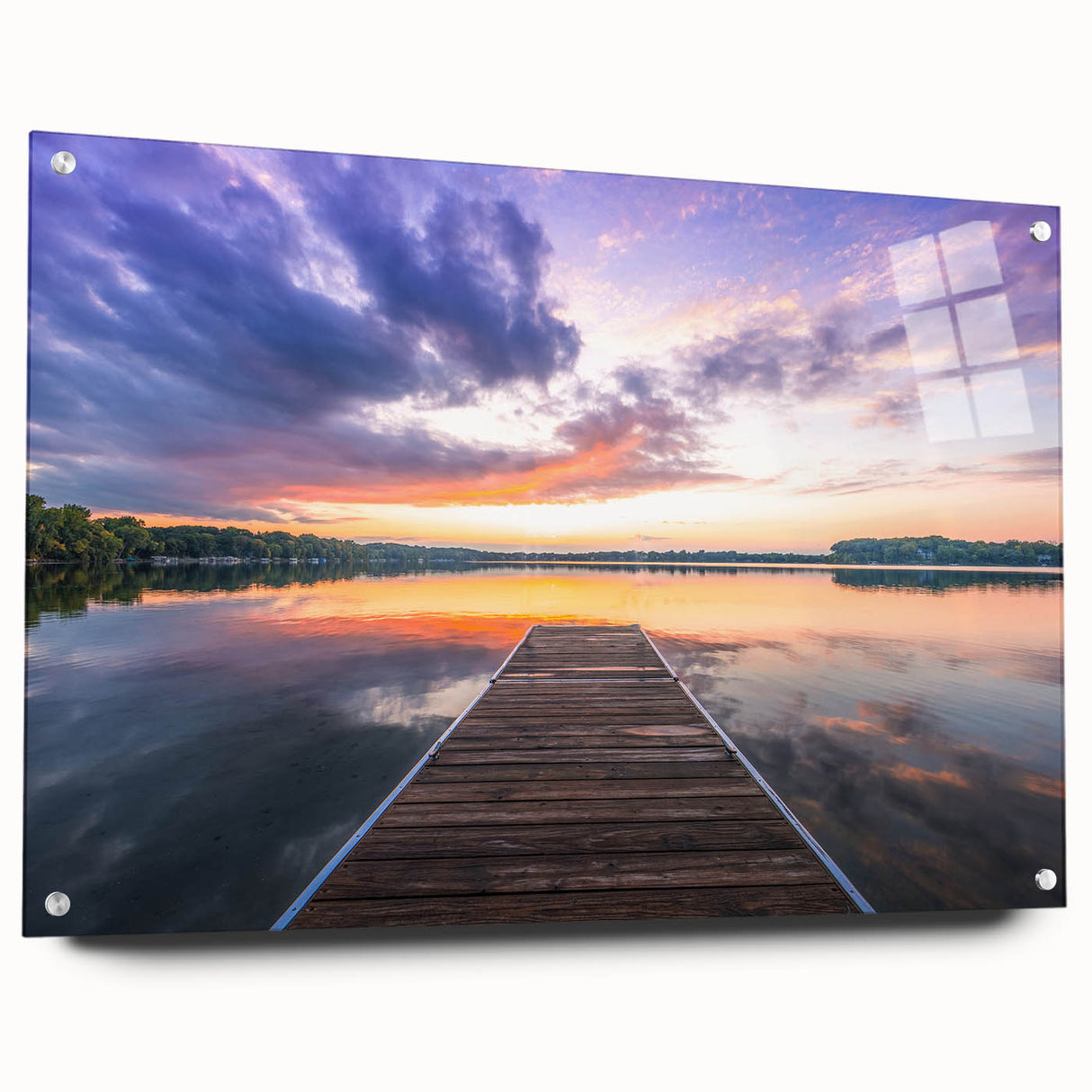 Large abstract wall art depicting a Minnesota landscape on acrylic glass, with muted earth tones.