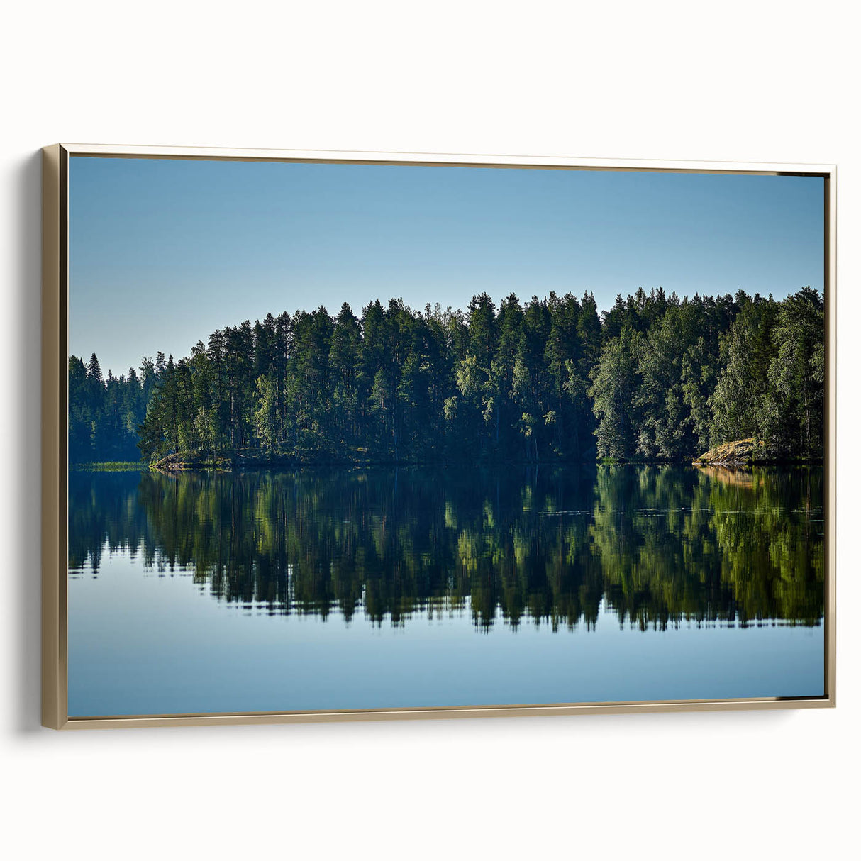 Framed canvas of a vintage Mississippi landscape painting in black and gold, ideal for bedroom wall art.