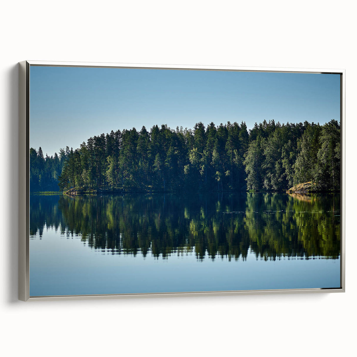 Framed canvas of a vintage Mississippi landscape painting in colorful art style, ideal for living room decor.