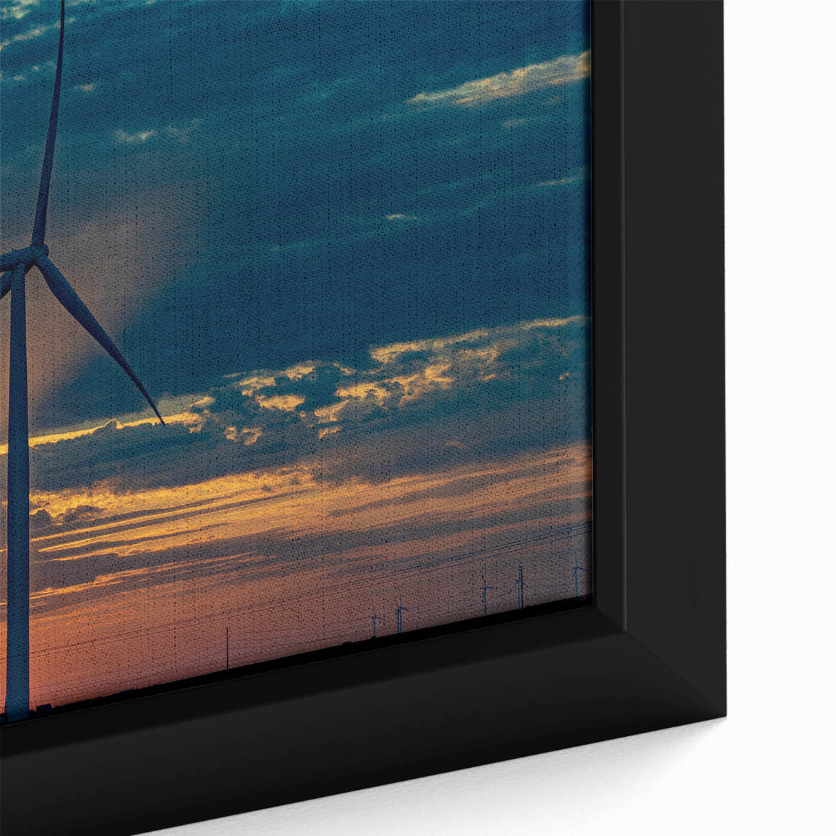 Framed canvas of Kansas City skyline in black with colorful, textured details, ideal for living room decor.