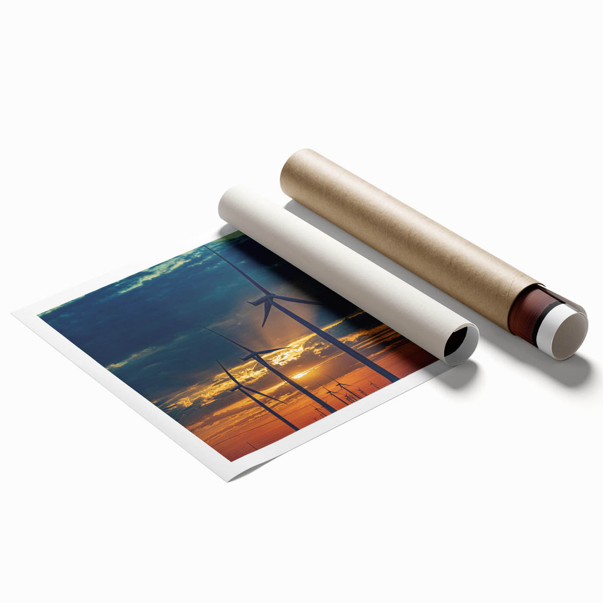 Extra large rolled print of Kansas City skyline with soft pastel shades, ideal for classy bathroom wall art.