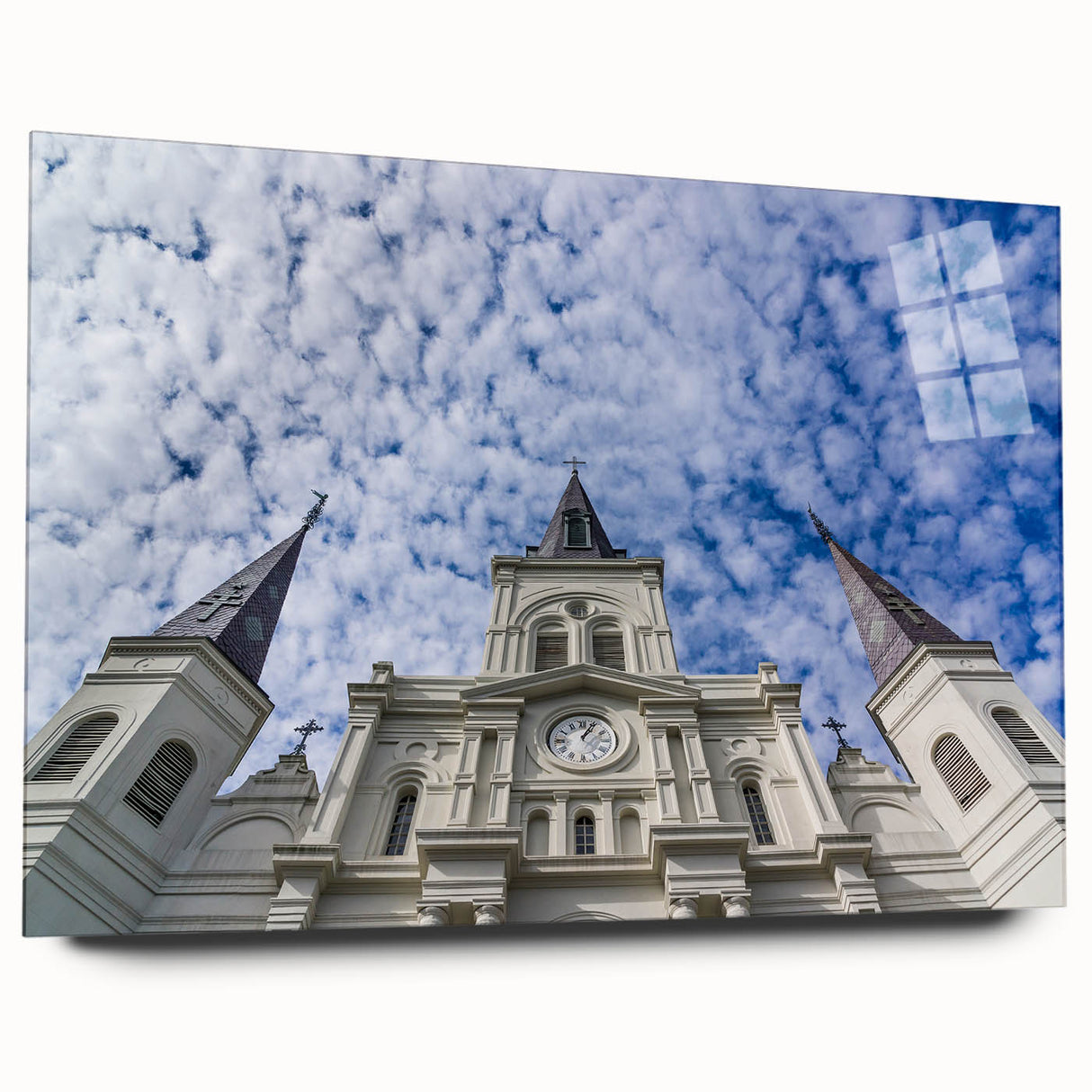 Acrylic print of St. Louis skyline in muted gray tones, ideal for bedroom or dining room art.