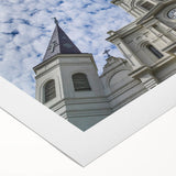 Art deco poster of St. Louis skyline in muted metallic tones on rolled canvas, suitable for dining room walls.