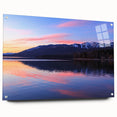 Acrylic print of a Montana landscape with lush greenery and mountain backdrop, ideal for dining room art.