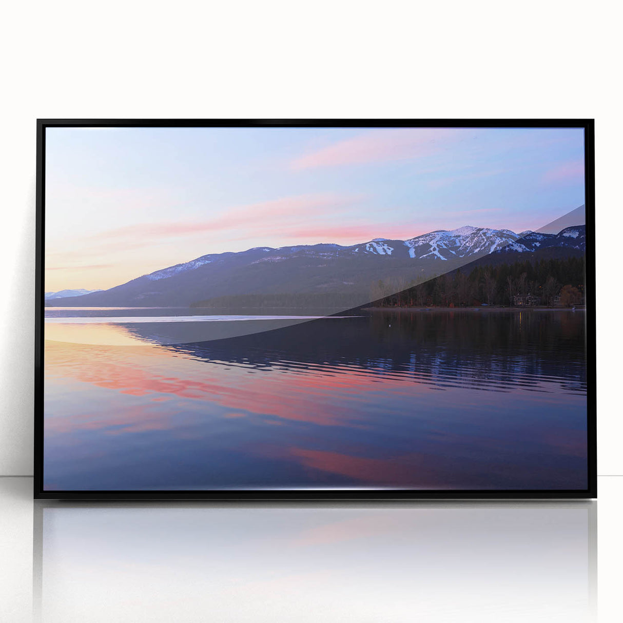 Framed acrylic print of an abstract Montana landscape in muted earth tones, ideal for modern art wall decor.