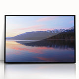 Framed acrylic print of an abstract Montana landscape in muted earth tones, ideal for modern art wall decor.