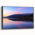 Black and white framed canvas of a Montana landscape, ideal for bedroom wall decor.