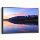 Black and white framed canvas of a Montana landscape, ideal for bedroom wall decor.