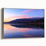 Framed canvas depicting a serene Montana landscape in muted earth tones, ideal for bedroom wall art.