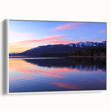 Vintage poster art of Montana scenery on framed canvas, featuring a colorful palette, ideal for living room decor.
