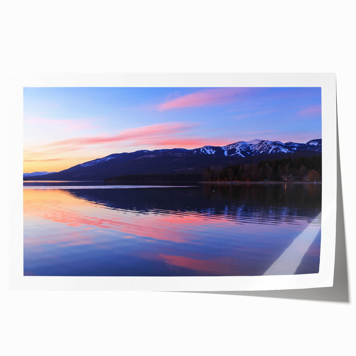 Extra large rolled print of Montana scenery with vibrant green and blue tones, suitable for dining room wall art.