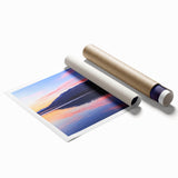 Extra large rolled print of Montana scenery with soft floral elements in muted earth tones.