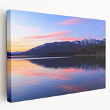 Landscape painting of Montana scenery on stretched canvas, featuring muted earth tones, ideal for kitchen wall art.