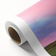 Art deco poster of Nebraska scenery in pastel shades, rolled canvas, ideal for nursery wall art.