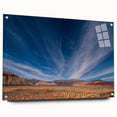 Acrylic print of Las Vegas skyline in vibrant twilight hues, ideal for modern dining room decor.