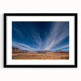Abstract art print of Las Vegas skyline in vibrant colors on a large framed canvas, suitable for living room decor.