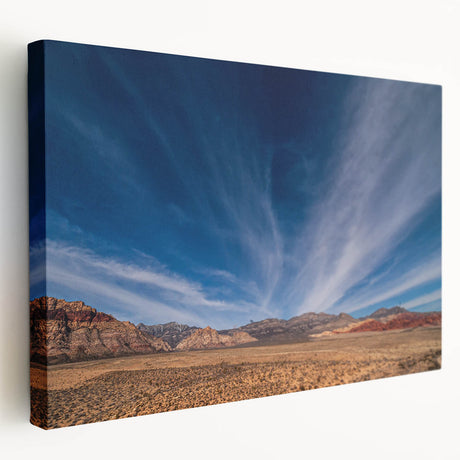 Large canvas print of the Las Vegas skyline in vibrant twilight hues, ideal for kitchen wall art.
