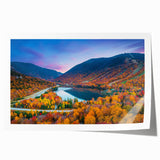 Rolled print of New Hampshire scenery with vibrant green and blue tones, ideal for art wall dining room.