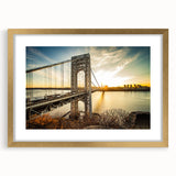 Abstract art print of a textured New Jersey scenery in muted earth tones on a large framed canvas.