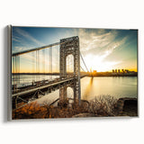 Framed canvas featuring a vintage-style landscape painting of New Jersey, with muted colors, ideal for living room decor.