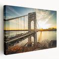 New Jersey landscape on large stretched canvas, featuring muted green and blue tones, ideal for kitchen wall art.