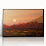 Large abstract wall art featuring a New Mexico landscape in muted earth tones on a framed acrylic panel.