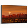Black and white framed canvas of a New Mexico landscape, ideal for bedroom wall art.