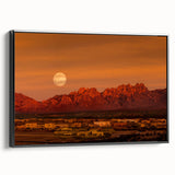 Black and white framed canvas of a New Mexico landscape, ideal for bedroom wall art.